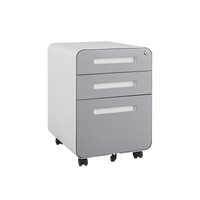 Mobile Rolling File Cabinet with Lock 3 Drawer Under Desk Storage for Legal Letter A4 Files Anti-Tilt Design