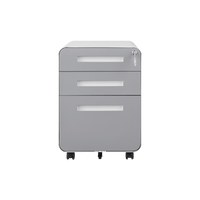 Mobile Rolling File Cabinet with Lock 3 Drawer Under Desk Storage for Legal Letter A4 Files Anti-Tilt Design