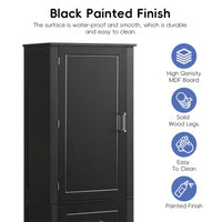 Freestanding Tall Bathroom Storage Cabinet with Adjustable Shelves and Drawers Anti-Tip Device Easy Assembly