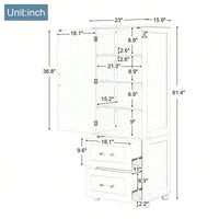 Freestanding Tall Bathroom Storage Cabinet with Adjustable Shelves and Drawers Anti-Tip Device Easy Assembly