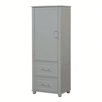 Freestanding Tall Bathroom Storage Cabinet with Adjustable Shelves and Drawers Anti-Tip Device Easy Assembly