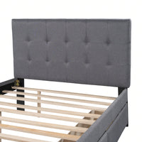 Upholstered Full Size Platform Bed Frame with Headboard and Storage Drawers Easy Assembly No Box Spring Needed