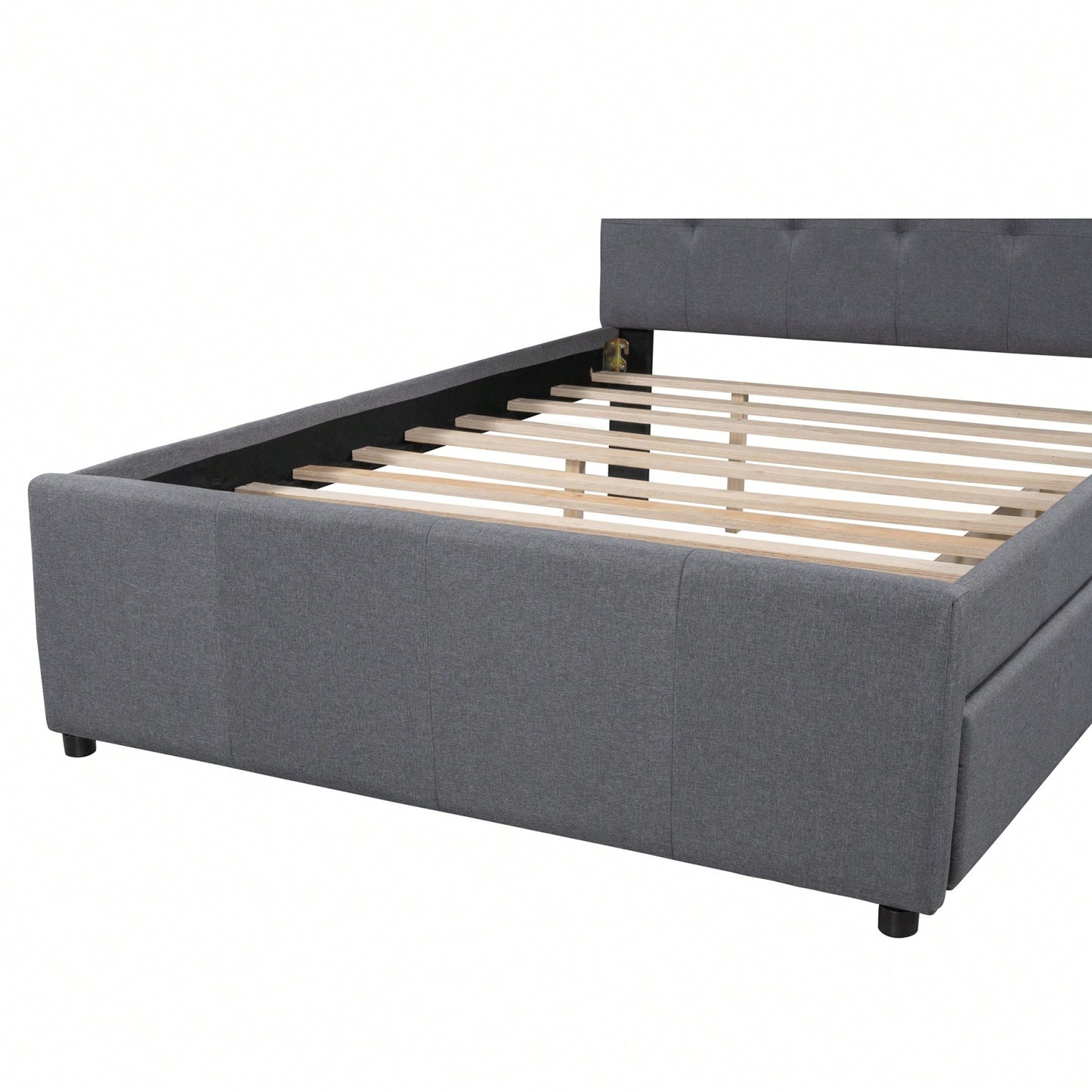 Upholstered Full Size Platform Bed Frame with Headboard and Storage Drawers Easy Assembly No Box Spring Needed