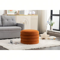 Velvet Storage Ottoman With Tray, 24" Round Footrest With Hidden Storage, Large Upholstered Ottoman For Bedroom, Living Room