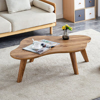 Modern Minimalist Cloud Coffee Table with Soft Curved MDF Top and Solid Wood Legs for Living Room and Dining Room