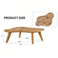 Modern Minimalist Cloud Coffee Table with Soft Curved MDF Top and Solid Wood Legs for Living Room and Dining Room