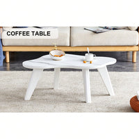 Modern Minimalist Cloud Coffee Table with Soft Curved MDF Top and Solid Wood Legs for Living Room and Dining Room