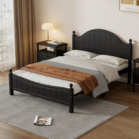 Solid Wood Platform Bed Frame With Headboard, No Box Spring Needed, Full Size, Supports Up To 400 LBS, Easy Assembly