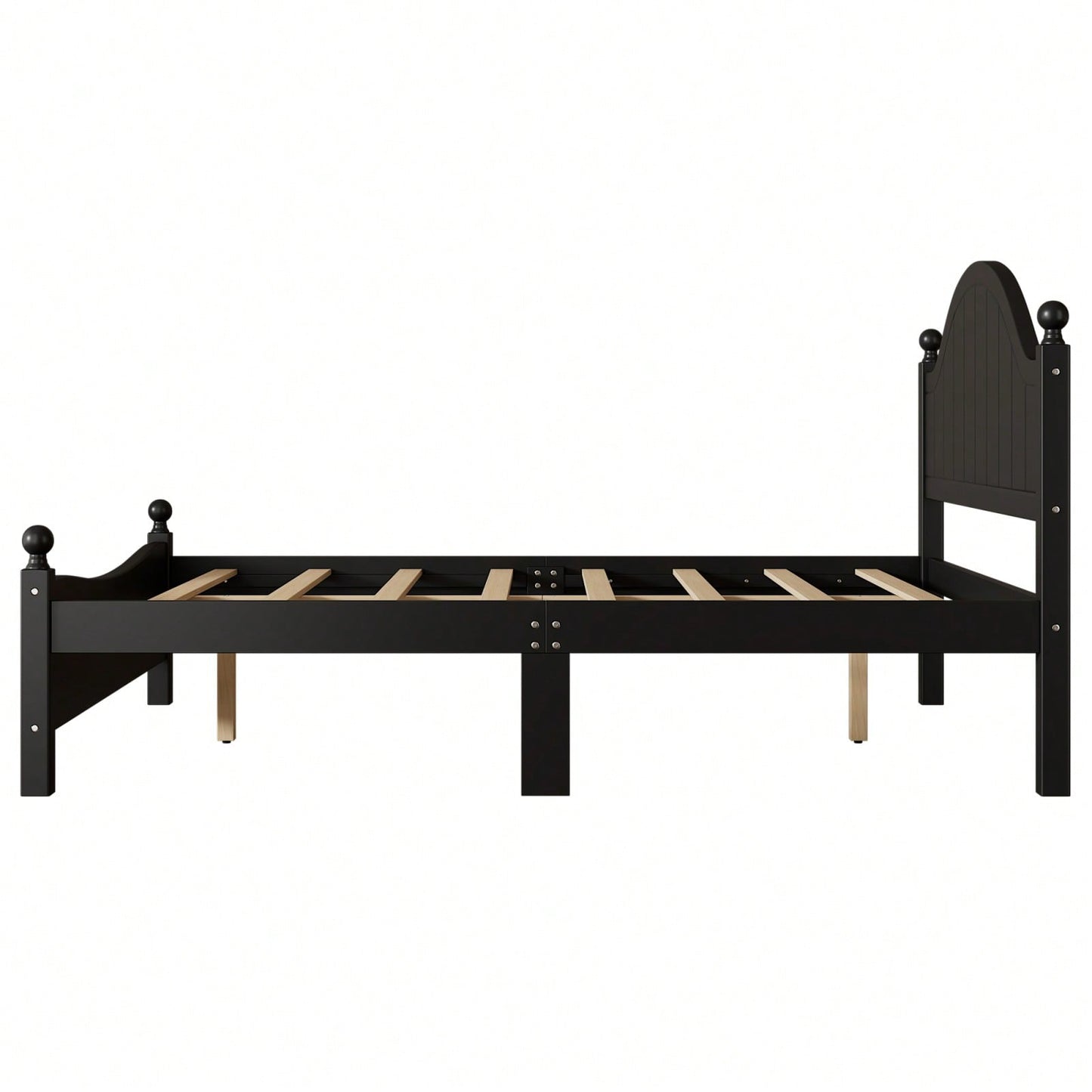 Solid Wood Platform Bed Frame With Headboard, No Box Spring Needed, Full Size, Supports Up To 400 LBS, Easy Assembly