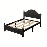 Solid Wood Platform Bed Frame With Headboard, No Box Spring Needed, Full Size, Supports Up To 400 LBS, Easy Assembly