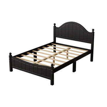 Solid Wood Platform Bed Frame With Headboard, No Box Spring Needed, Full Size, Supports Up To 400 LBS, Easy Assembly