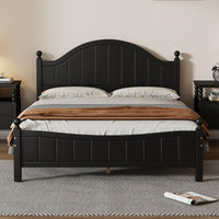 Solid Wood Platform Bed Frame With Headboard, No Box Spring Needed, Full Size, Supports Up To 400 LBS, Easy Assembly