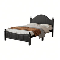 Solid Wood Platform Bed Frame With Headboard, No Box Spring Needed, Full Size, Supports Up To 400 LBS, Easy Assembly