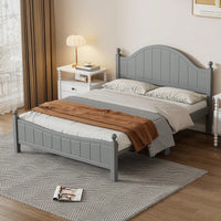 Solid Wood Platform Bed Frame With Headboard, No Box Spring Needed, Full Size, Supports Up To 400 LBS, Easy Assembly