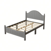 Solid Wood Platform Bed Frame With Headboard, No Box Spring Needed, Full Size, Supports Up To 400 LBS, Easy Assembly