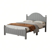 Solid Wood Platform Bed Frame With Headboard, No Box Spring Needed, Full Size, Supports Up To 400 LBS, Easy Assembly