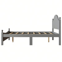 Solid Wood Platform Bed Frame With Headboard, No Box Spring Needed, Full Size, Supports Up To 400 LBS, Easy Assembly