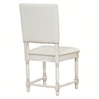 Elegant Solid Wood Vintage Dining Chairs Set of 2 Upholstered Seat Padded Back 330lbs Capacity for Dining Room Kitchen Living Room