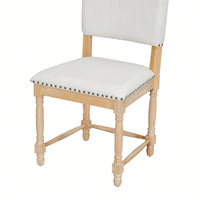 Elegant Solid Wood Vintage Dining Chairs Set of 2 Upholstered Seat Padded Back 330lbs Capacity for Dining Room Kitchen Living Room
