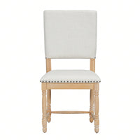 Elegant Solid Wood Vintage Dining Chairs Set of 2 Upholstered Seat Padded Back 330lbs Capacity for Dining Room Kitchen Living Room