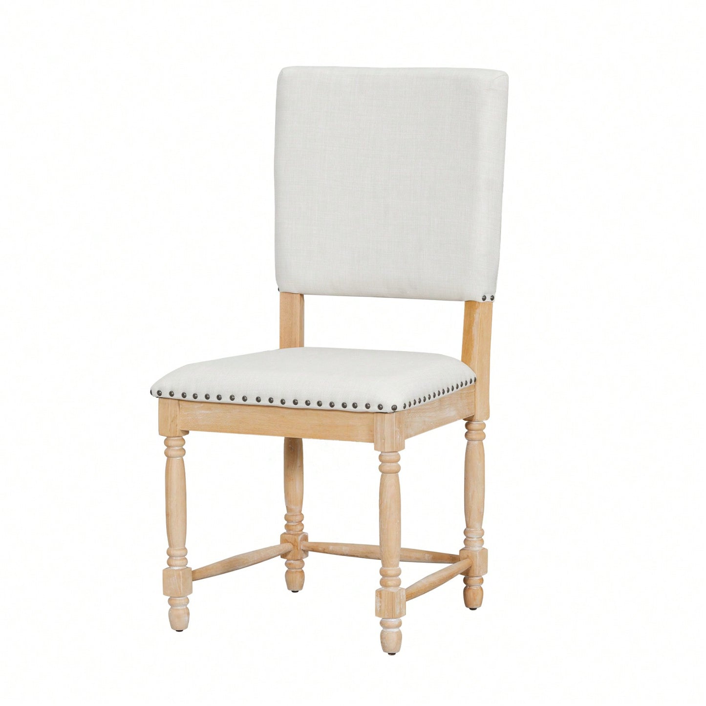 Elegant Solid Wood Vintage Dining Chairs Set of 2 Upholstered Seat Padded Back 330lbs Capacity for Dining Room Kitchen Living Room