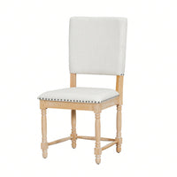 Elegant Solid Wood Vintage Dining Chairs Set of 2 Upholstered Seat Padded Back 330lbs Capacity for Dining Room Kitchen Living Room