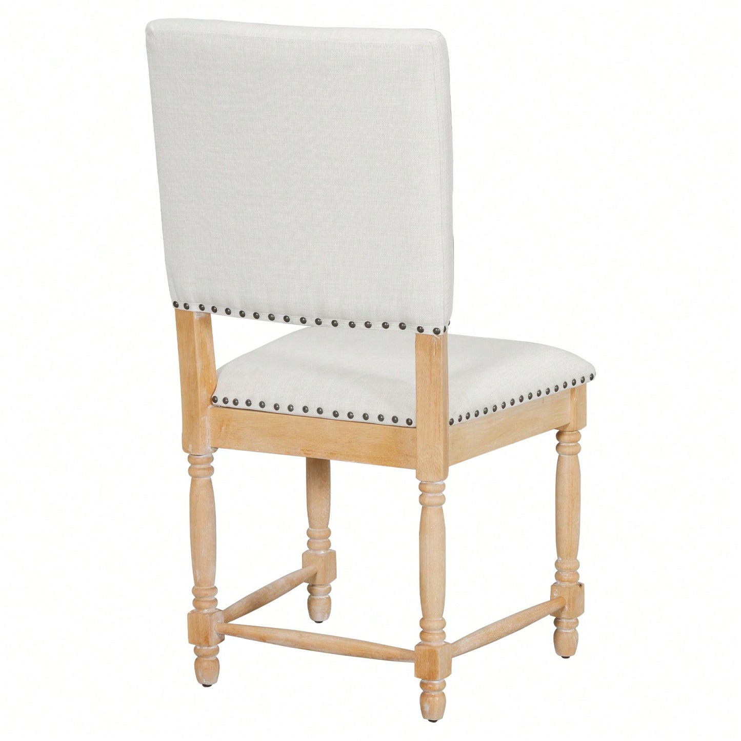 Elegant Solid Wood Vintage Dining Chairs Set of 2 Upholstered Seat Padded Back 330lbs Capacity for Dining Room Kitchen Living Room