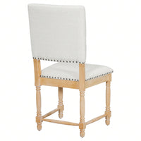 Elegant Solid Wood Vintage Dining Chairs Set of 2 Upholstered Seat Padded Back 330lbs Capacity for Dining Room Kitchen Living Room
