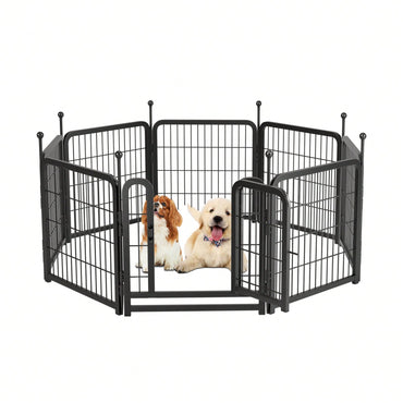 8 Panels 24" Height Heavy Duty Dog Fence Puppy Pen For Large Medium Small Dogs Indoor Outdoor Foldable Pet Exercise Pen