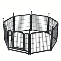 8 Panels 24" Height Heavy Duty Dog Fence Puppy Pen For Large Medium Small Dogs Indoor Outdoor Foldable Pet Exercise Pen