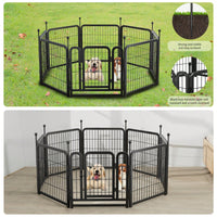 8 Panels 24" Height Heavy Duty Dog Fence Puppy Pen For Large Medium Small Dogs Indoor Outdoor Foldable Pet Exercise Pen