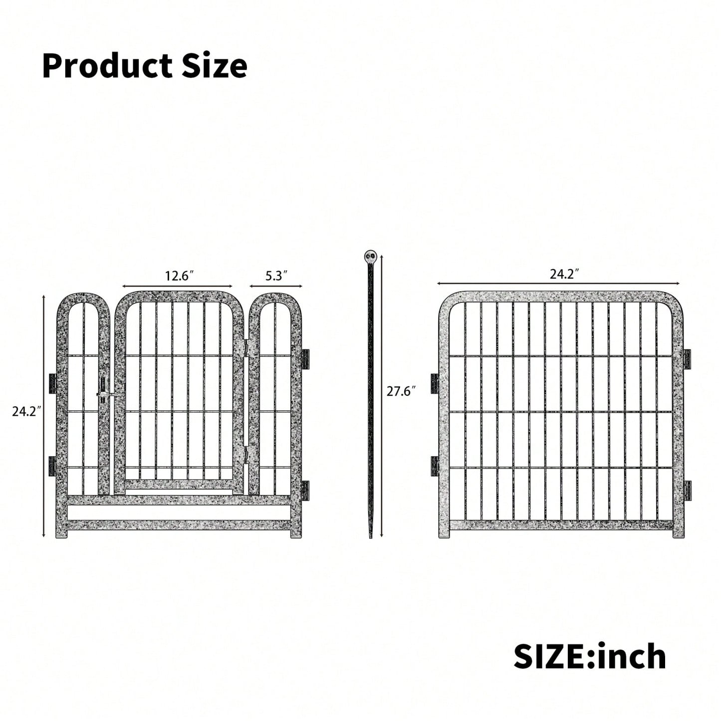 8 Panels 24" Height Heavy Duty Dog Fence Puppy Pen For Large Medium Small Dogs Indoor Outdoor Foldable Pet Exercise Pen