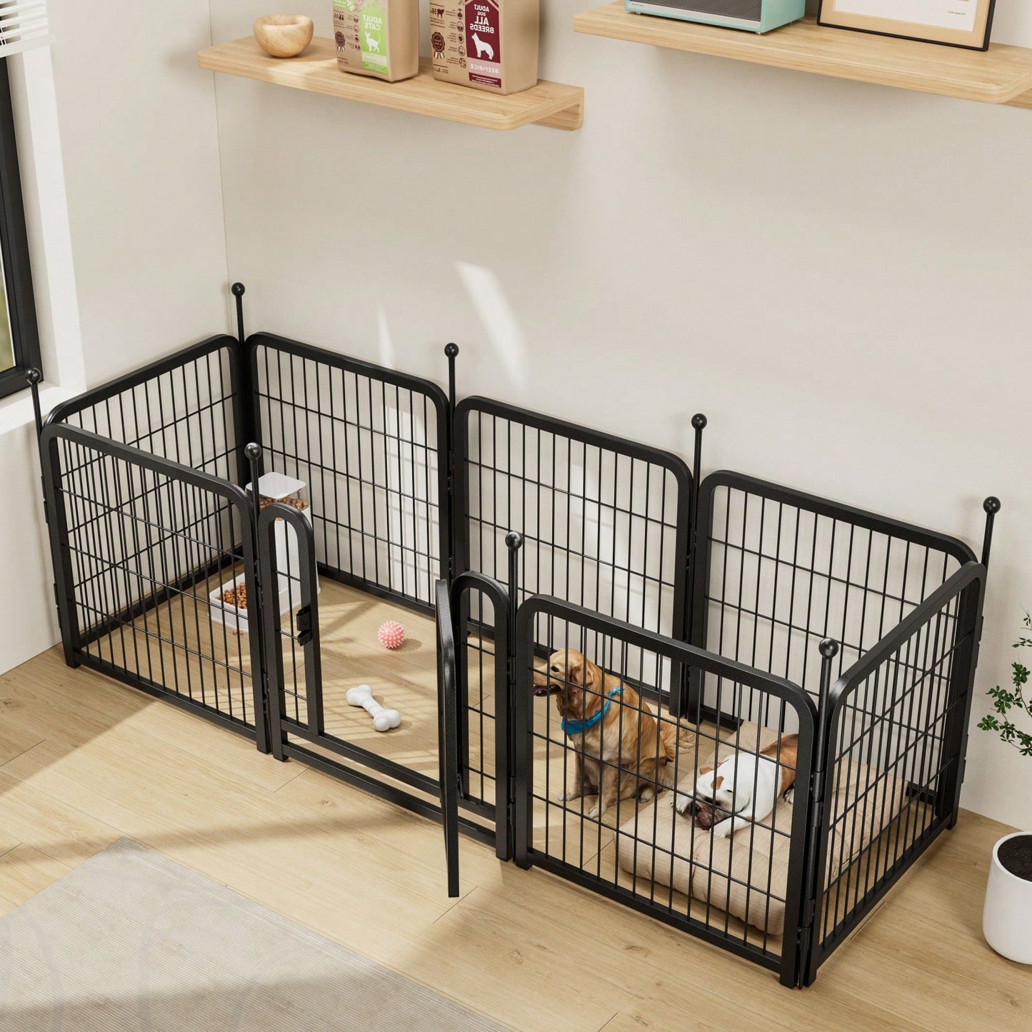 8 Panels 24" Height Heavy Duty Dog Fence Puppy Pen For Large Medium Small Dogs Indoor Outdoor Foldable Pet Exercise Pen