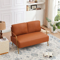 Pet-Friendly Small Loveseat Sofa with Removable Cushions and Metal Legs for Modern Living Spaces