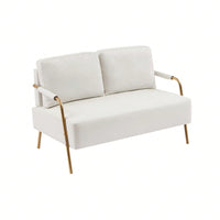 Pet-Friendly Small Loveseat Sofa with Removable Cushions and Metal Legs for Modern Living Spaces