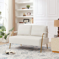 Pet-Friendly Small Loveseat Sofa with Removable Cushions and Metal Legs for Modern Living Spaces