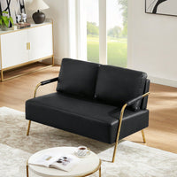 Pet-Friendly Small Loveseat Sofa with Removable Cushions and Metal Legs for Modern Living Spaces