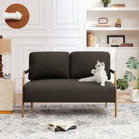 Pet-Friendly Small Loveseat Sofa with Removable Cushions and Metal Legs for Modern Living Spaces