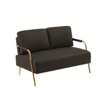 Pet-Friendly Small Loveseat Sofa with Removable Cushions and Metal Legs for Modern Living Spaces