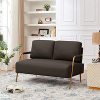 Pet-Friendly Small Loveseat Sofa with Removable Cushions and Metal Legs for Modern Living Spaces