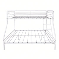 Heavy Duty Twin Over Full Bunk Bed Metal Frame with Guardrails and Storage Easy Assembly No Box Spring Needed
