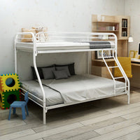 Heavy Duty Twin Over Full Bunk Bed Metal Frame with Guardrails and Storage Easy Assembly No Box Spring Needed