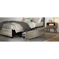 Full Size Upholstered Platform Bed Frame with Storage Headboard USB Charging Station and 4 Drawers Easy Assembly