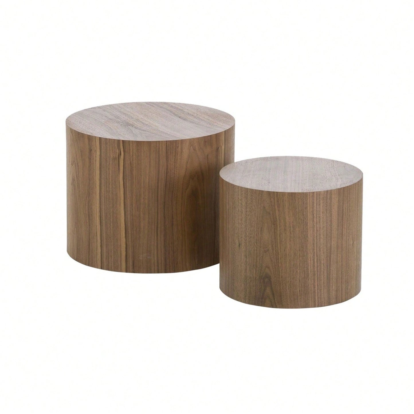 Round Nesting Coffee Tables Set of 2 for Small Spaces No Assembly Required Living Room Accent Tables 19 and 15 Inches