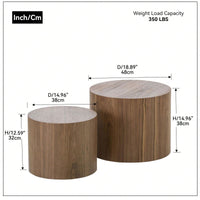 Round Nesting Coffee Tables Set of 2 for Small Spaces No Assembly Required Living Room Accent Tables 19 and 15 Inches