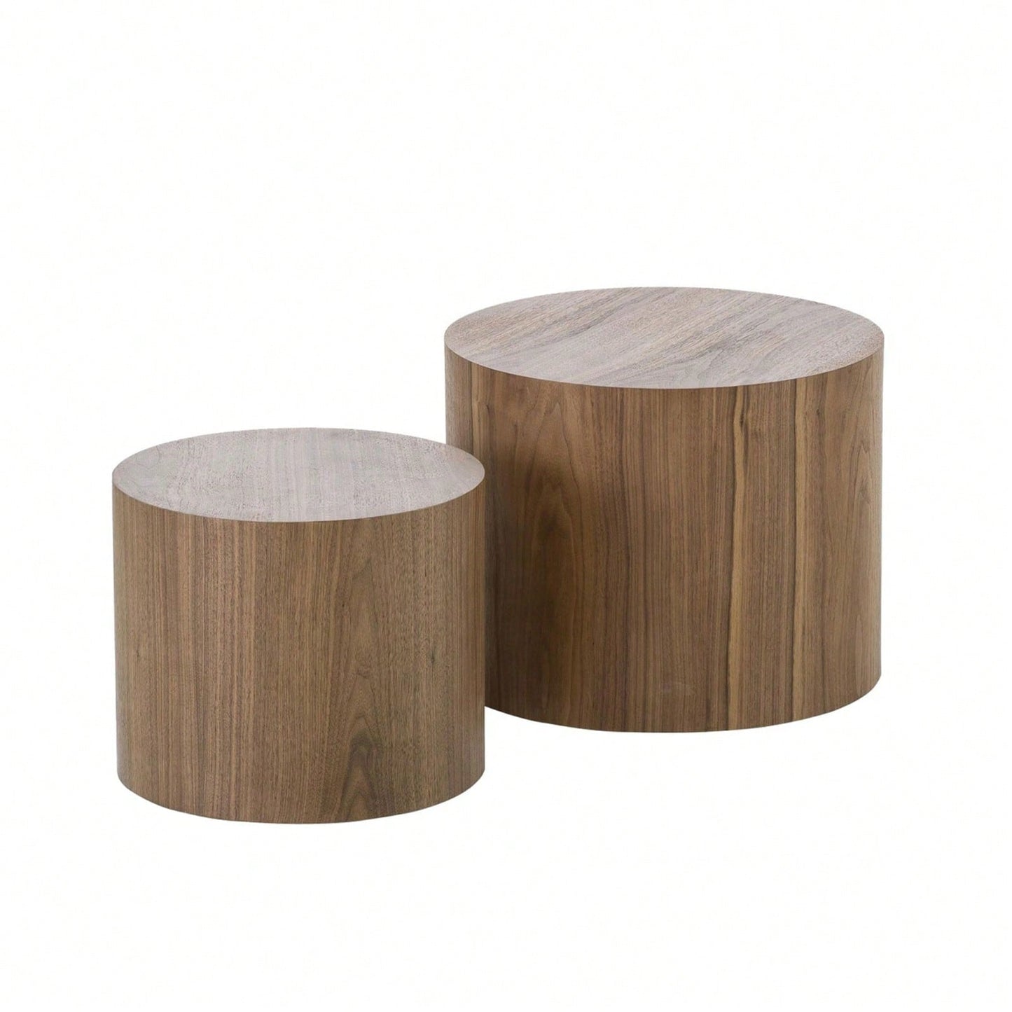 Round Nesting Coffee Tables Set of 2 for Small Spaces No Assembly Required Living Room Accent Tables 19 and 15 Inches