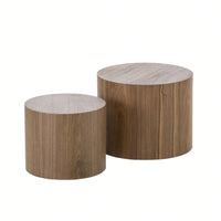 Round Nesting Coffee Tables Set of 2 for Small Spaces No Assembly Required Living Room Accent Tables 19 and 15 Inches