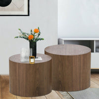 Round Nesting Coffee Tables Set of 2 for Small Spaces No Assembly Required Living Room Accent Tables 19 and 15 Inches