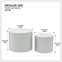Round Nesting Coffee Tables Set of 2 for Small Spaces No Assembly Required Living Room Accent Tables 19 and 15 Inches