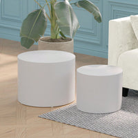 Round Nesting Coffee Tables Set of 2 for Small Spaces No Assembly Required Living Room Accent Tables 19 and 15 Inches